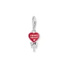 Thomas Sabo (Kette mit) Herz-Charm-Anhänger roter Herz-Lollipop Silber - 2072-664-10