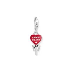 Thomas Sabo (Kette mit) Herz-Charm-Anhänger roter Herz-Lollipop Silber - 2072-664-10