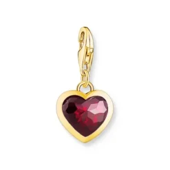 Thomas Sabo (Kette mit) Herz-Charm-Anhänger Herz Rot vergoldet - 2094-414-10