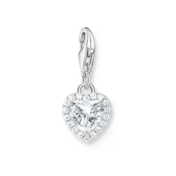 Thomas Sabo (Kette mit) Herz-Charm-Anhänger Herz Weiss Silber - 2202-051-14