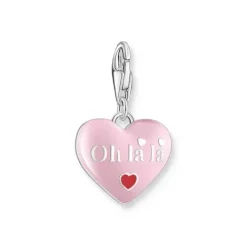 Thomas Sabo (Kette mit) Herz-Charm-Anhänger rosa Je tu00b4aime Herz Silber - 2073-042-9