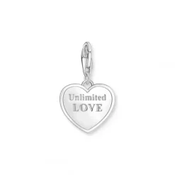 Thomas Sabo (Kette mit) Herz-Charm-Anhänger Pinkes Herz mit Best Mom Silber - 2021-007-9