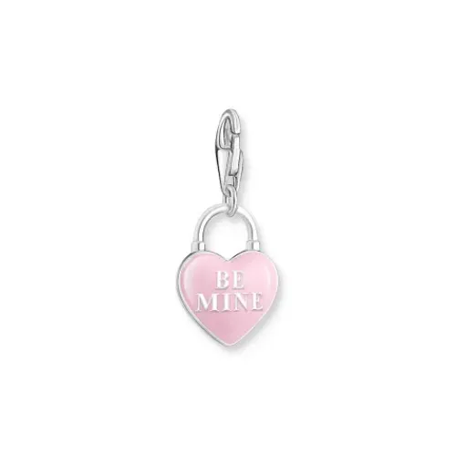Thomas Sabo (Kette mit) Herz-Charm-Anhänger rosa Herzschloss Silber - 2071-691-9