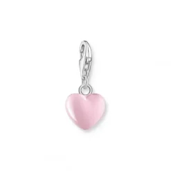 Thomas Sabo (Kette mit) Herz-Charm-Anhänger Pinkes Herz Silber - 1993-007-9