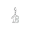 Thomas Sabo Charms/Beads-Charm-Anhänger Zahl 18 mit weissen Steinen Silber - 2134-051-21