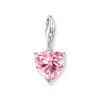 Thomas Sabo (Kette mit) Herz-Charm-Anhänger Herz mit pinkfarbenem Stein Silber - 2205-051-9
