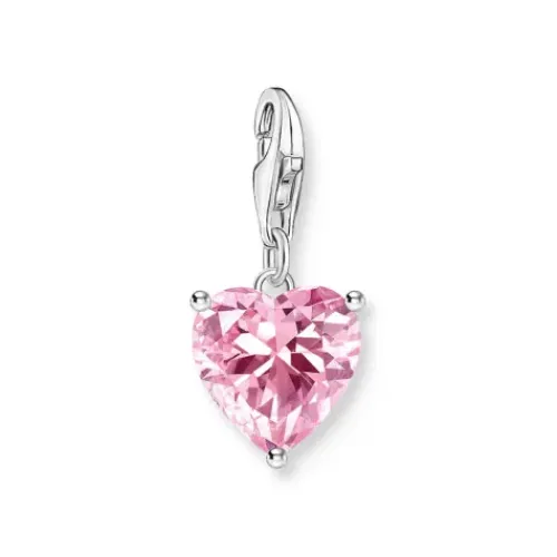 Thomas Sabo (Kette mit) Herz-Charm-Anhänger Herz mit pinkfarbenem Stein Silber - 2205-051-9