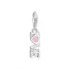 Thomas Sabo (Kette mit) Herz-Charm-Anhänger Love mit Pinkem Herz und Stein Silber - 2011-041-9