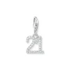 Thomas Sabo Charms/Beads-Charm-Anhänger Zahl 21 mit weissen Steinen Silber - 2135-051-21