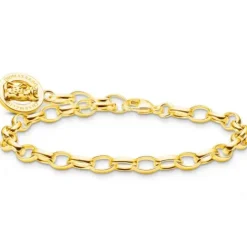 Thomas Sabo Armbänder-Charm-Armband mit Goldbären Logo-Ring vergoldet - X0291-413-39