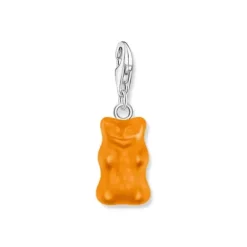 Thomas Sabo Charms/Beads-Charm-Goldbären-Anhänger in Orange Silber - 2185-017-8