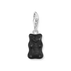 Thomas Sabo Charms/Beads-Charm-Goldbären-Anhänger in Schwarz Silber - 2194-017-11