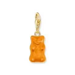 Thomas Sabo Charms/Beads-Charm-Goldbären-Anhänger in Orange vergoldet - 2186-413-8