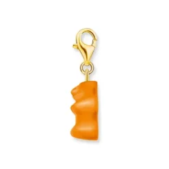 Thomas Sabo Charms/Beads-Charm-Goldbären-Anhänger in Orange vergoldet - 2186-413-8