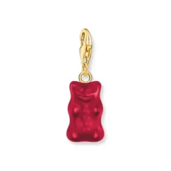 Thomas Sabo Charms/Beads-Charm-Goldbären-Anhänger in Rot vergoldet - 2190-413-10
