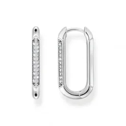 Thomas Sabo Ohrringe-Creolen Ankerelement mit weissen Steinen Silber - CR674-643-14