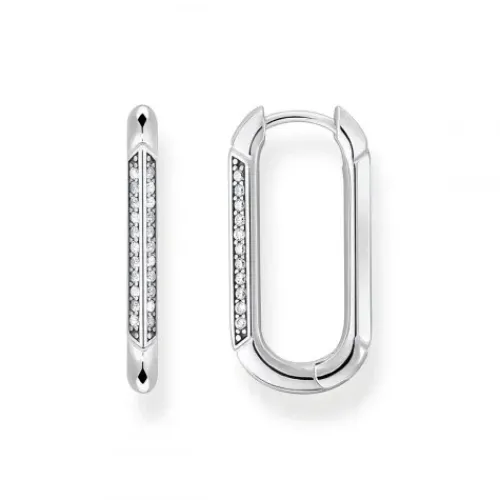 Thomas Sabo Ohrringe-Creolen Ankerelement mit weissen Steinen Silber - CR674-643-14