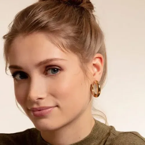 Thomas Sabo Ohrringe-Creolen Chunky mittel vergoldet - CR636-413-39