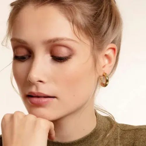 Thomas Sabo Ohrringe-Creolen Chunky klein vergoldet - CR635-413-39