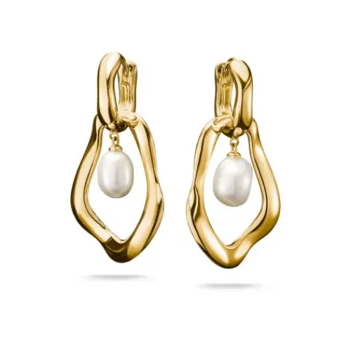 Thomas Sabo Ohrringe-Creolen mit Perlen Anhänger Natural Beauty vergoldet - H2321-430-14