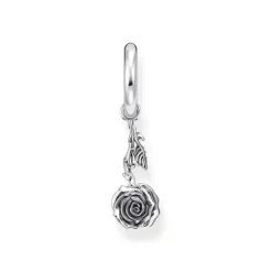Thomas Sabo Ohrringe-Einzel Creole mit Anhänger Midnight Rose Silber - CR756-637-21