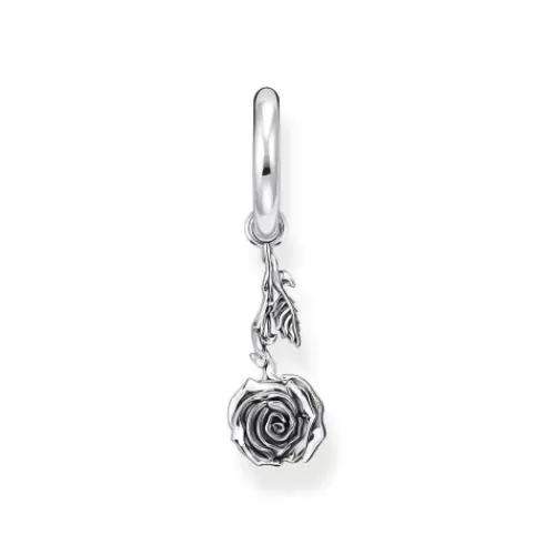 Thomas Sabo Ohrringe-Einzel Creole mit Anhänger Midnight Rose Silber - CR756-637-21