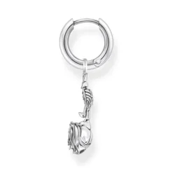 Thomas Sabo Ohrringe-Einzel Creole mit Anhänger Midnight Rose Silber - CR756-637-21