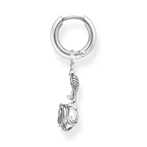 Thomas Sabo Ohrringe-Einzel Creole mit Anhänger Midnight Rose Silber - CR756-637-21