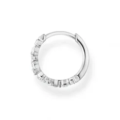 Thomas Sabo Ohrringe-Einzel Creole Weisse Steine Silber - CR665-051-14