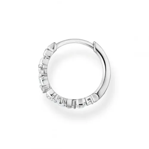 Thomas Sabo Ohrringe-Einzel Creole Weisse Steine Silber - CR665-051-14