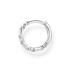 Thomas Sabo Ohrringe-Einzel Creole Weisse Steine Silber - CR666-051-14