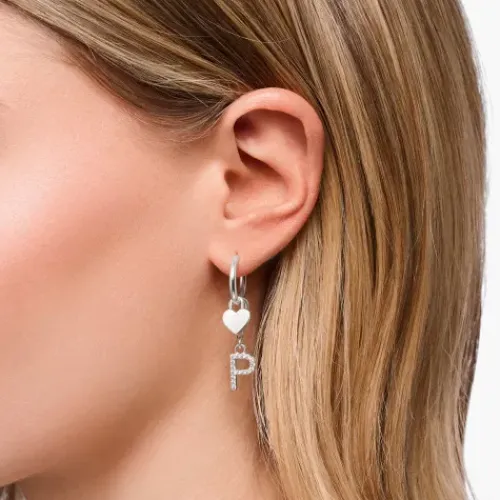 Thomas Sabo (Kette mit) Herz-Einzel Creole mit Herz Anhänger Silber - CR717-001-21