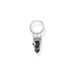Thomas Sabo Ohrringe-Einzel Creole mit goldblauem Onyx-Anhänger Silber geschwärzt - CR724-950-1