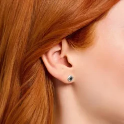 Thomas Sabo Ohrringe-Einzel Ohrstecker mit schwarzem Stein Silber geschwärzt - H2283-643-11