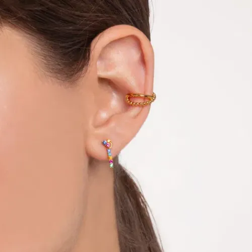 Thomas Sabo Ohrringe-Einzel Ohrstecker Farbige Steine Gold - H2138-488-7