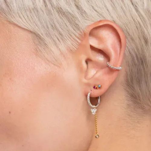 Thomas Sabo Ohrringe-Einzel Ohrstecker Farbige Steine Gold - H2132-488-7