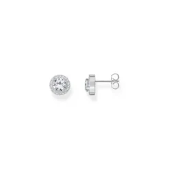 Thomas Sabo Ohrringe-Halo Ohrstecker mit weissem Stein im Brillantschliff Silber - H2304-051-14