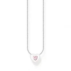 Thomas Sabo (Kette mit) Herz-Halskette Herz mit Pinkem Stein Silber - KE2184-041-9-L45V