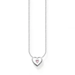 Thomas Sabo (Kette mit) Herz-Halskette Herz mit Pinkem Stein Silber - KE2184-041-9-L45V