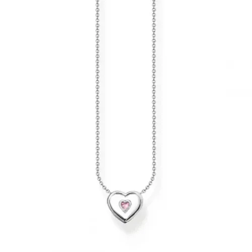 Thomas Sabo (Kette mit) Herz-Halskette Herz mit Pinkem Stein Silber - KE2184-041-9-L45V