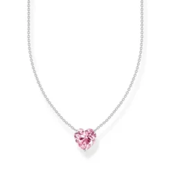 Thomas Sabo (Kette mit) Herz-Halskette mit pinkfarbenem Herz Anhänger Silber - KE2211-051-9-L45V