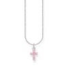 Thomas Sabo (Kette mit) Kreuz-Halskette mit rosafarbenem Kreuz Anhänger Silber - KE2226-051-9-L45V