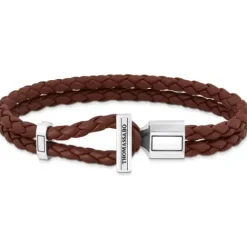 Thomas Sabo Armbänder-Lederarmband doppelt in Braun Silber - A2148-682-2