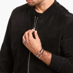 Thomas Sabo Armbänder-Lederarmband schmal in Schwarz Silber - A2147-682-11