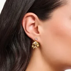 Thomas Sabo Ohrringe-Ohrhänger Auge mit bunten Steinen vergoldet - H2272-414-7