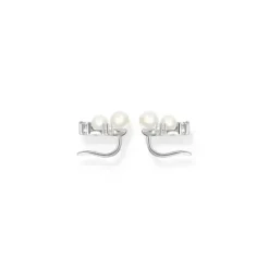 Thomas Sabo Ohrringe-Ohrringe Ear Climber Perlen mit weissen Steinen silber - H2211-167-14