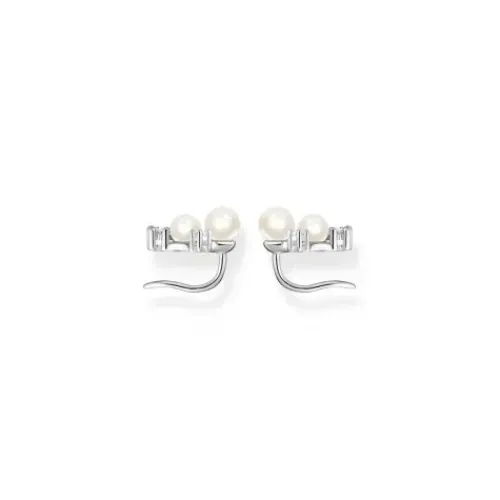 Thomas Sabo Ohrringe-Ohrringe Ear Climber Perlen mit weissen Steinen silber - H2211-167-14