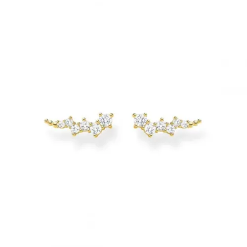 Thomas Sabo Ohrringe-Ohrringe Ear Climber Weisse Steine Gold - H2157-414-14