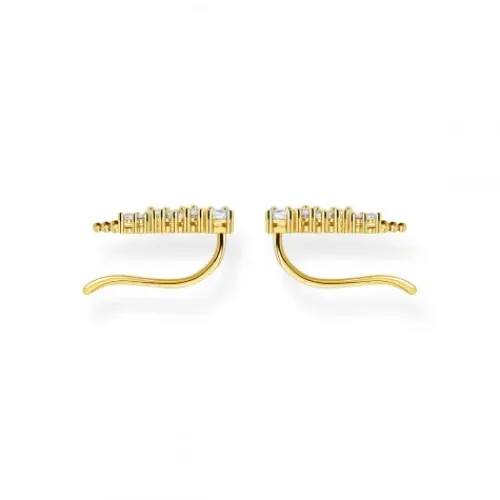 Thomas Sabo Ohrringe-Ohrringe Ear Climber Weisse Steine Gold - H2157-414-14