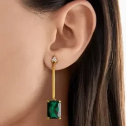 Thomas Sabo Ohrringe-Ohrringe Grüner Stein Gold - H2176-971-6